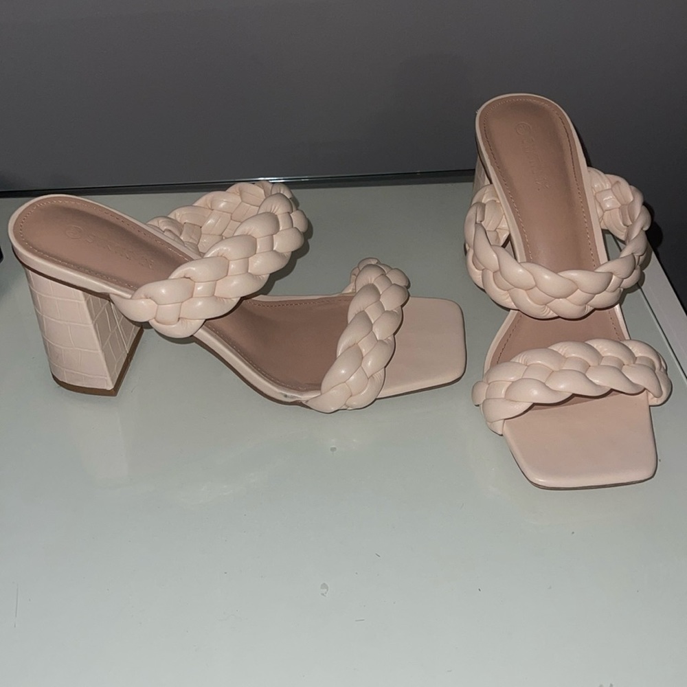 Nude Braided Heels Size 9.5